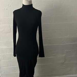 Elegant Black Turtleneck Dress
